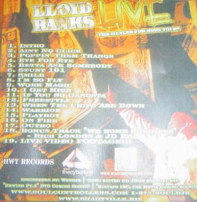 画像1: LLOYD BANKS LIVE!!!  「THE HUNGER FOR MORE TOUR」 MIXCD 