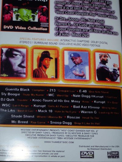 画像1: ウェッサイファン必見DVD「WEST COAST GANGSTA RAP VOL6」. 