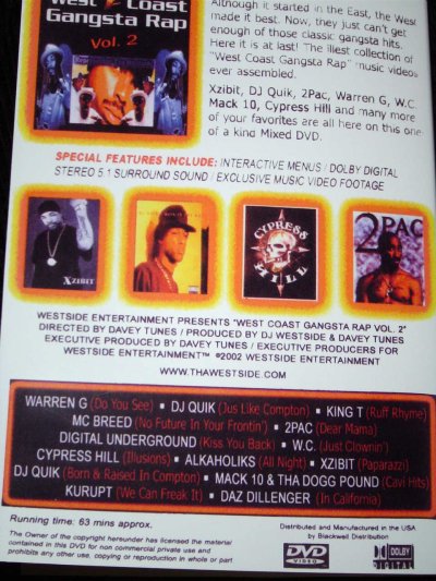 画像1: ウェッサイファン必見DVD「WEST COAST GANGSTA RAP VOL2」. 